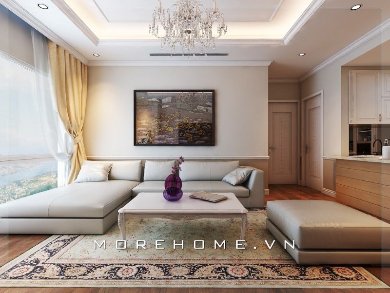 Sofa góc màu trắng