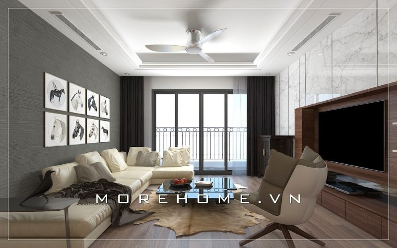 Sofa góc màu trắng
