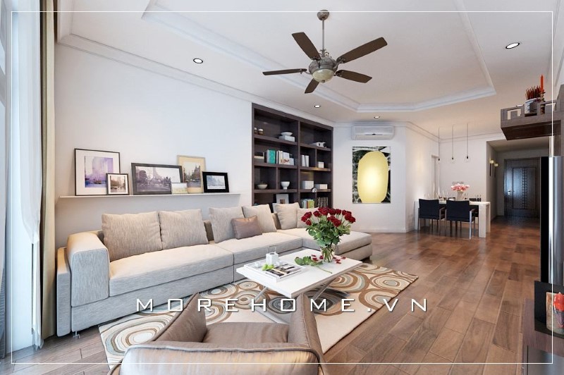 Sofa góc màu trắng