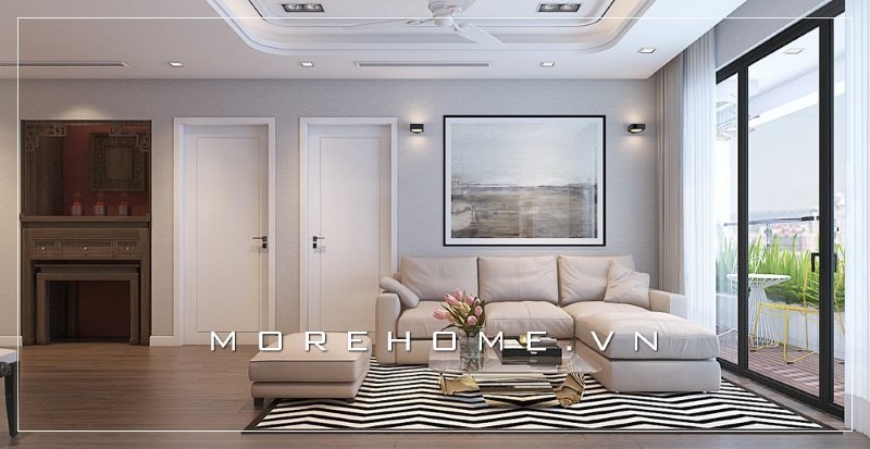 Sofa góc màu trắng