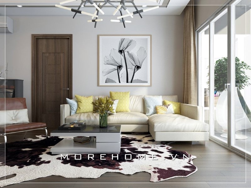 Sofa góc màu trắng