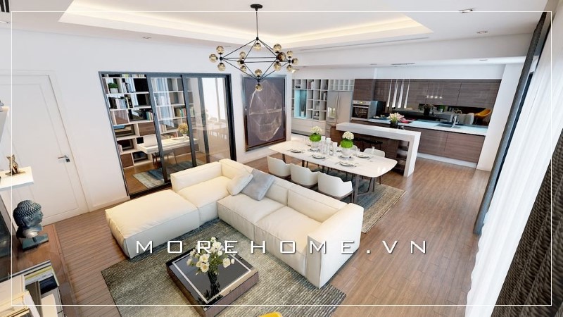 Sofa góc màu trắng