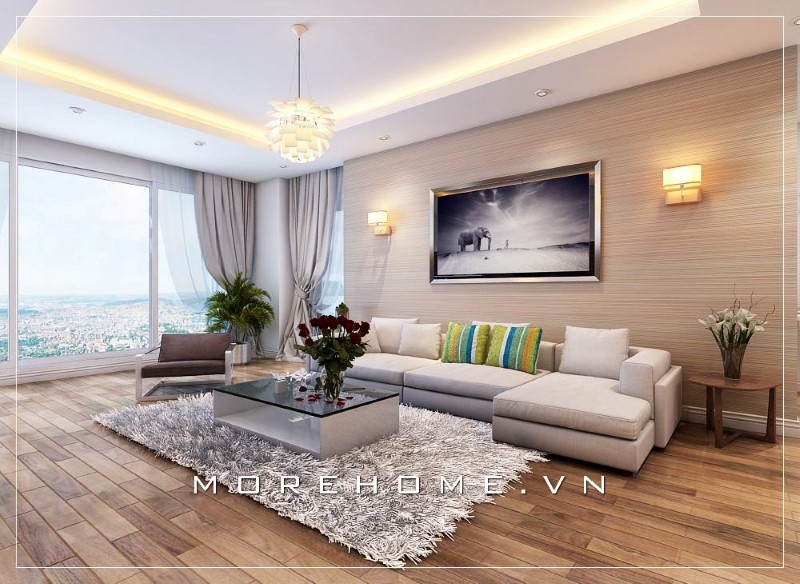 Sofa góc màu trắng