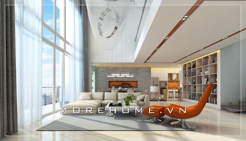 Sofa góc màu trắng